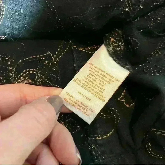 Hearts of Palm Floral Embroidered Trapeze Jacket Black Size 10- Note - Picture 9 of 11